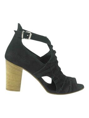RON White "Sonata" Block Heel Brand New Nubuck Onyx Italy